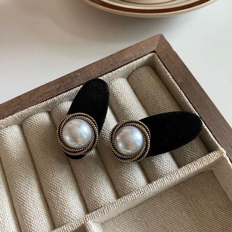 Koreanischer Vintage Samt Strass Haarclip - Elegante Entenschnabel-Haarspange