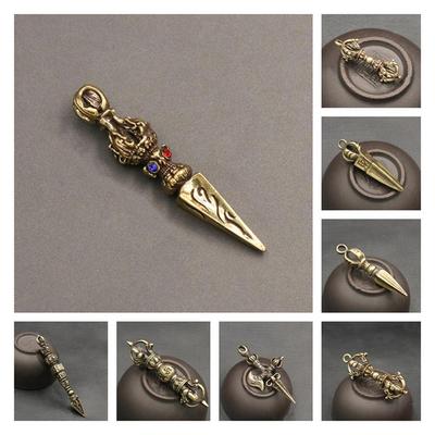 Ručně vyráběný přívěsek Vintage Pevný Náboženský Pestil Modlitební přívěsky Nepálský Tibetský Ruční práce Buddhistický Vadžra Pestil Měděné Řemesla