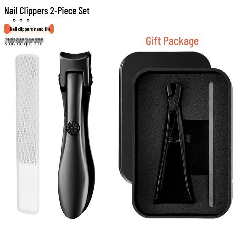 Stainless Steel Splash-Proof Large Nail Clippers with Flower Design - Portable Single Set