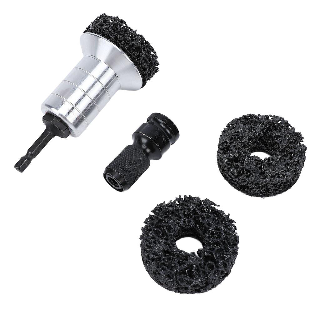Radnaben-Reinigungskit Rostentferner für Bremsscheibe und Radbolzen 1/2 Zoll Schraubenschlüssel-Adapter mit 2 Ersatz-Schleifscheiben
