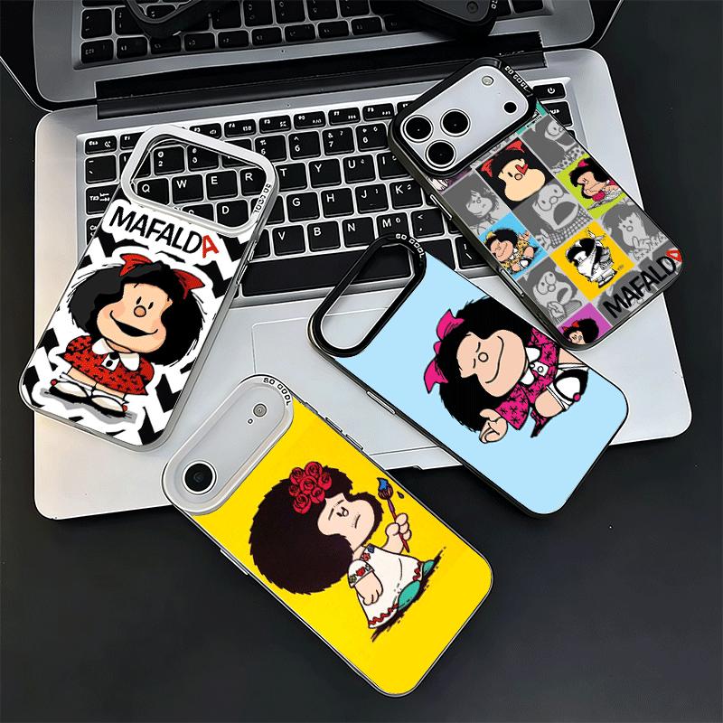 Mafalda Cartoon Cute Shockproof Phone Case for iPhone 17 Air 16 16E 15 Pro Max 14 Plus 13 Mini 12 Back Cover Anti Fall Fundas