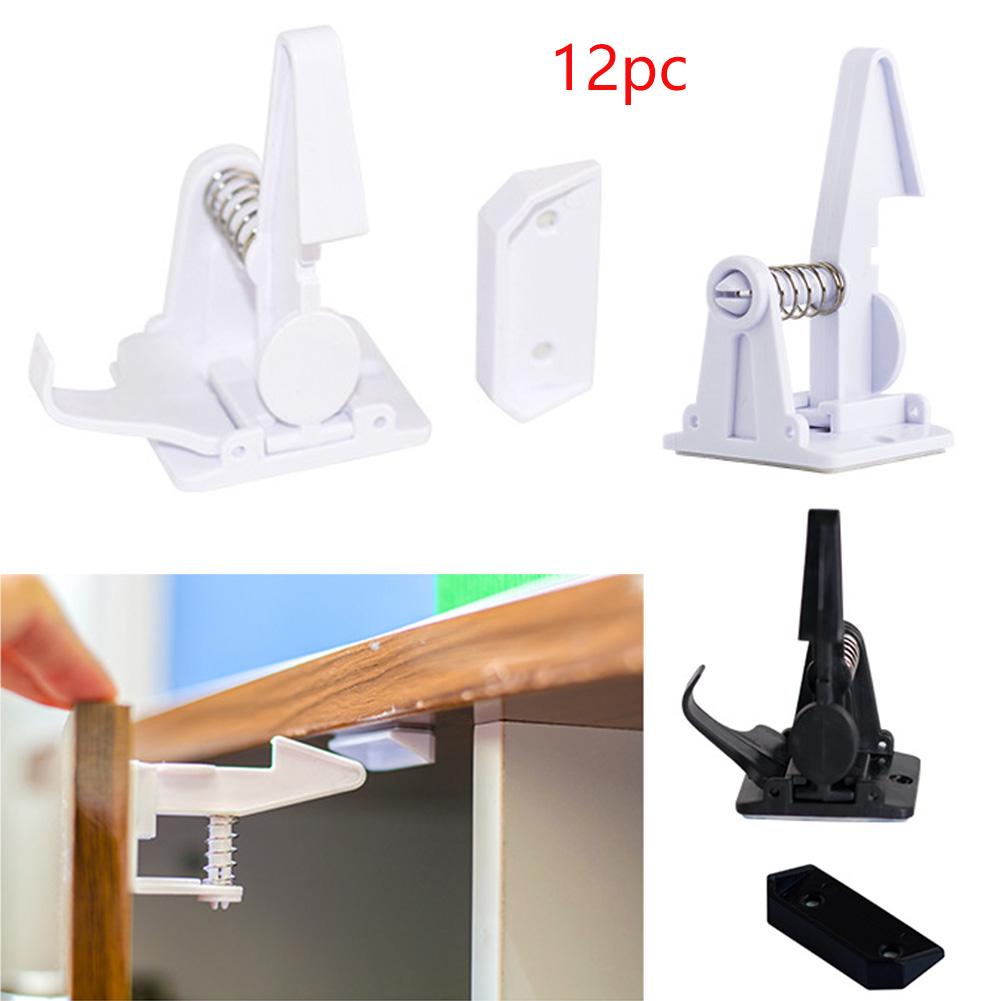 12 PCs Door Baby Protection Anti Pinch Lock Drawer Cabinet 1 Pair Sliding Closet Door Lock Window Stopper Angel Wings