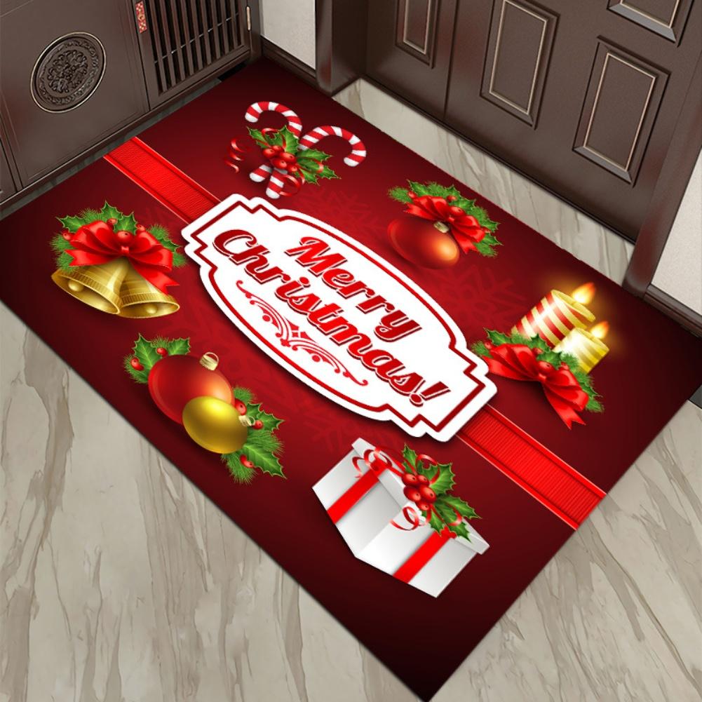 Polyester Fiber Christmas Carpet Mat with Anti Slip Bottom To Prevent Slipping Suitable for Multiple Indoor Spaces