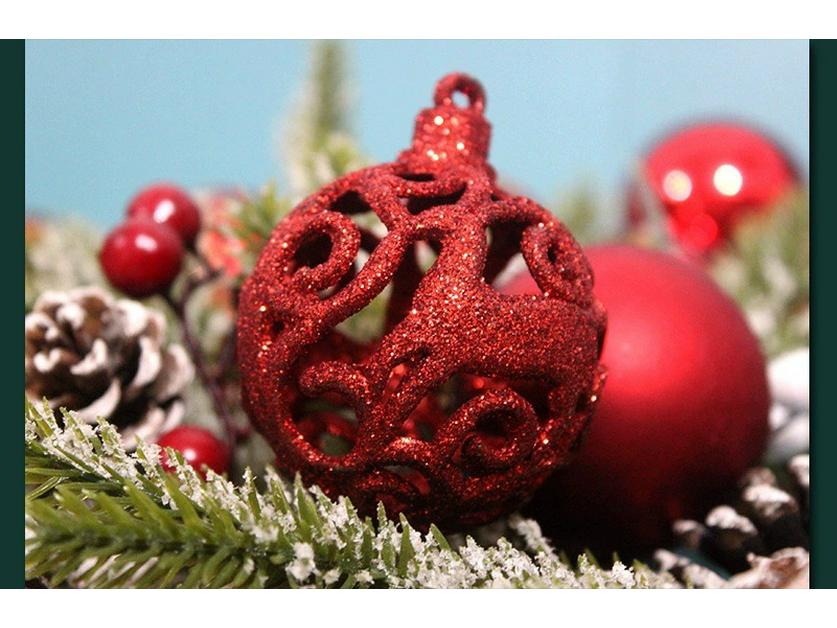100 Parça Sınır Ötesi Noel Topu Süs Seti (3cm/4cm/6cm) - İçi Boş Parlak Klinker Süslemeler
