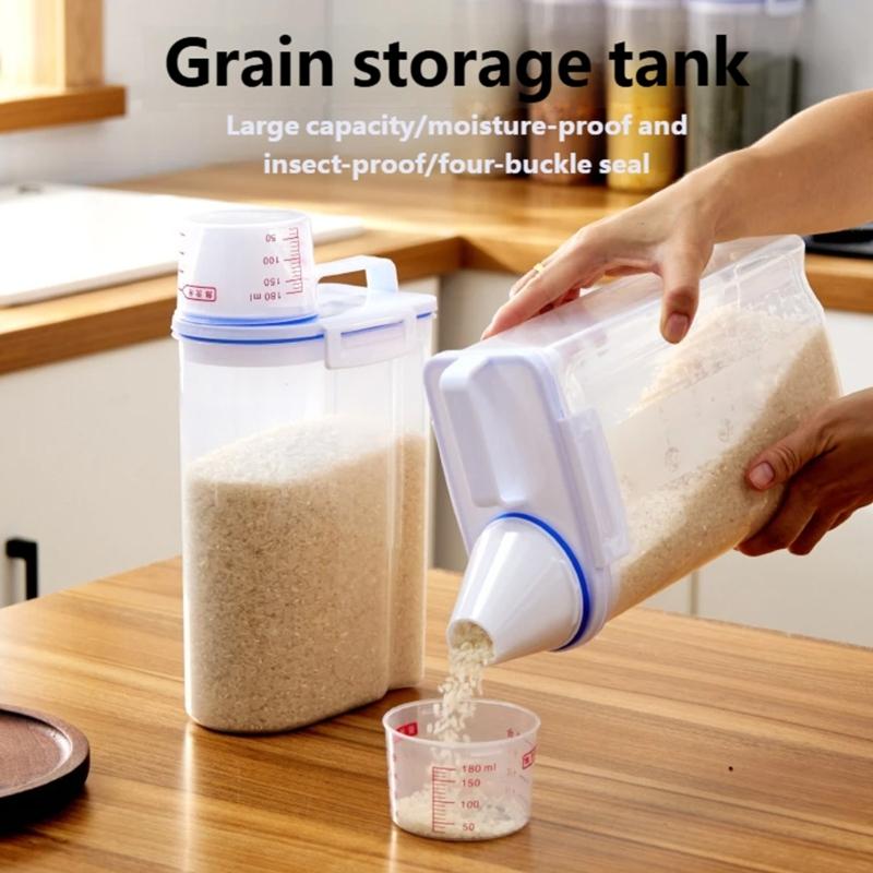 Durable Kitchen Rice Storage Bucket with Airtight Design to Prevent Moisture Clear View Panel for Content Visibility Ergonomic Carry Handle for