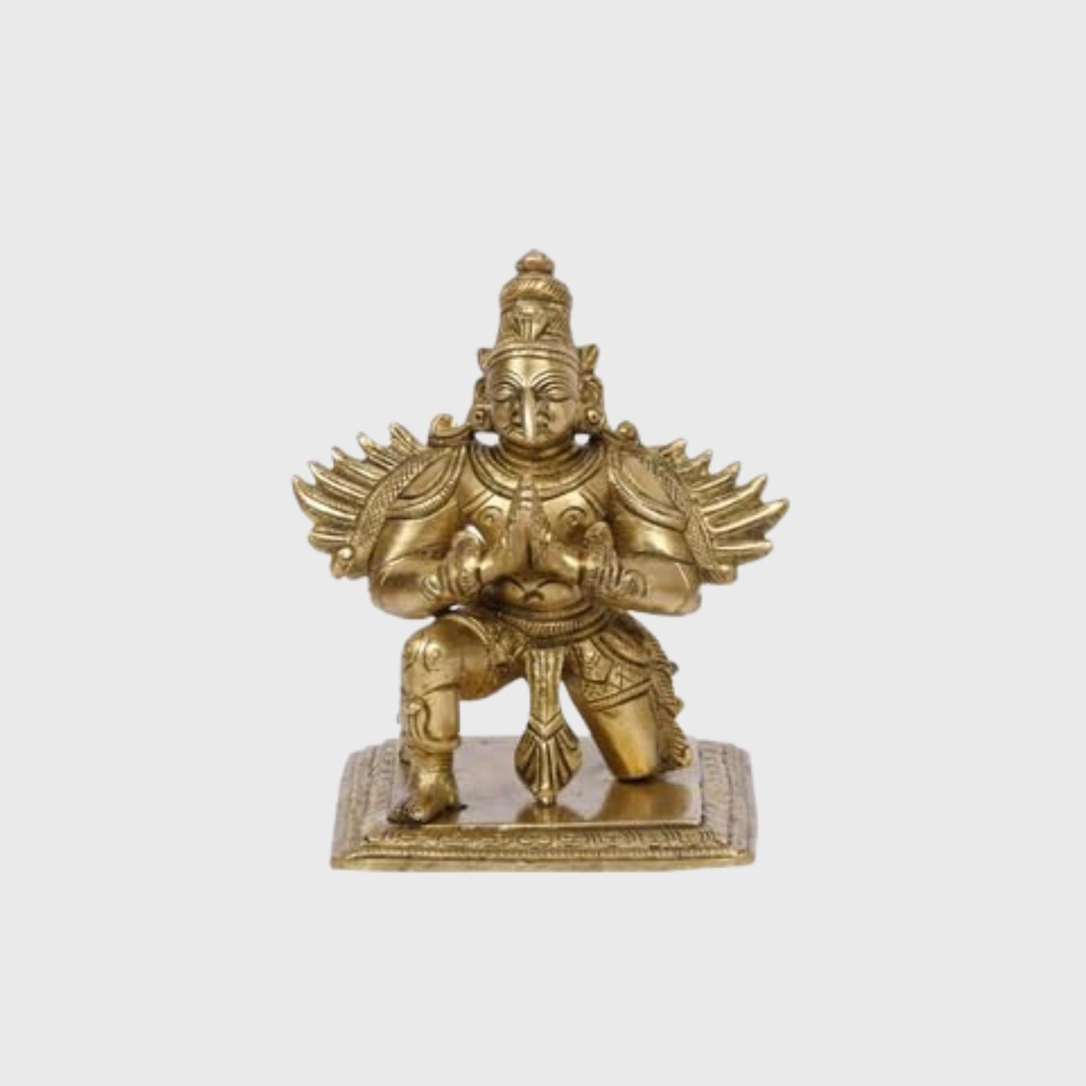 

Lord Garuda Idol, Religious Statue, Enhancers Spiritual Growth, Brass - 20 Cm