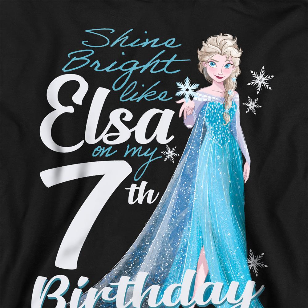 Frozen Childrens/Kids Bright Like Elsa Heather 7th Birthday Pullover Hoodie