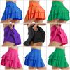 Hoge Taille Ruches Sportrok Anti-Blootstelling Trainingsrok met Veiligheidsvoering Jurken Hardloop Yoga Shorts