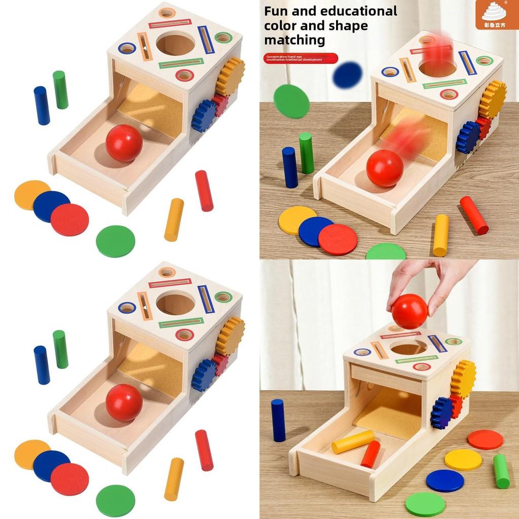 Educational Gear Coin Box Wooden Puzzle Toy For Preschool Learning