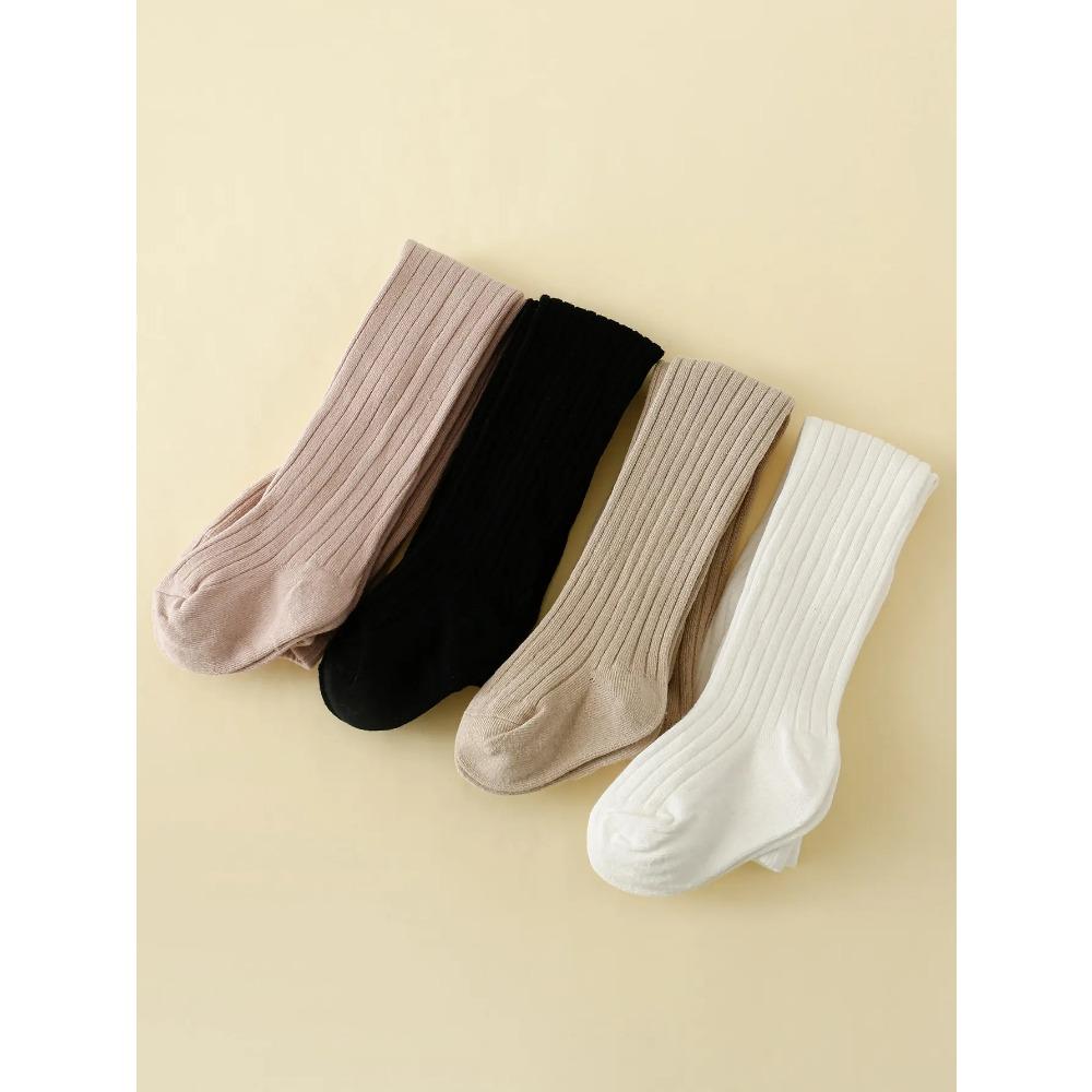 4pairs Toddler Girls Solid Tights