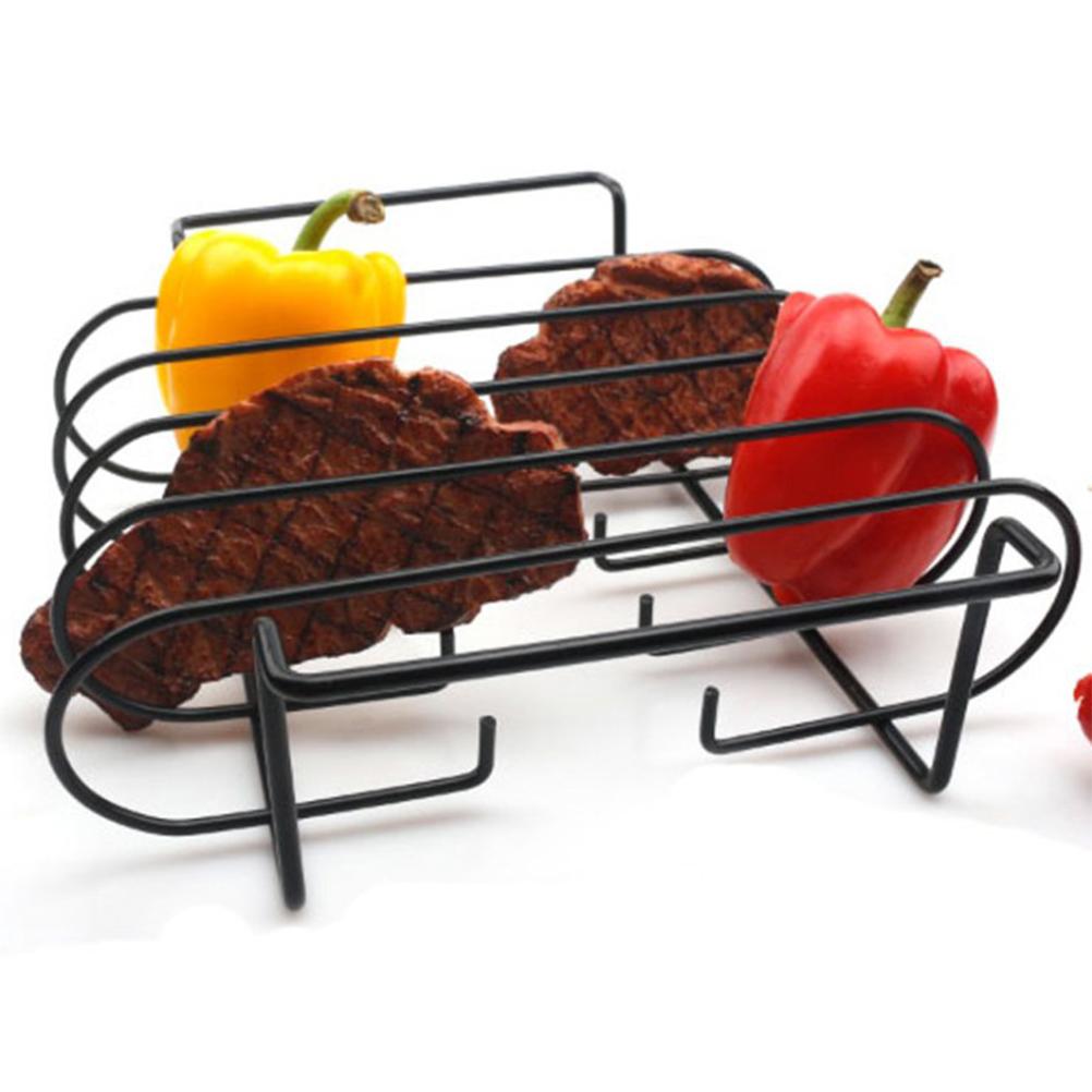 Rib Rack for Grilling Non Stick Metal Barbecue Tools Steak Holders Grill Stand for Kitchen Outdoor