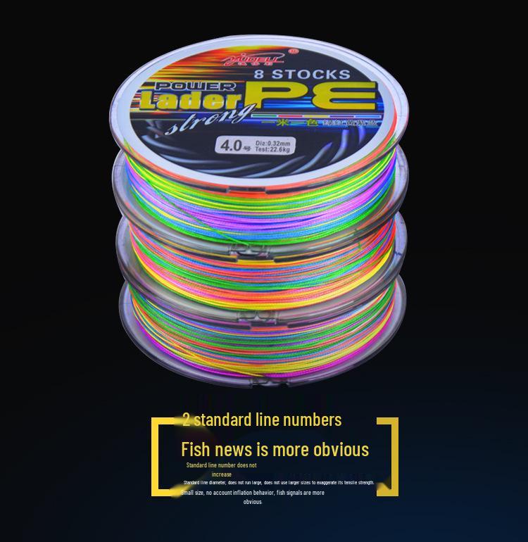 Yudeli D-Power 100m PE Braided Fishing Line, 8-Strand, Bite-Resistant, Multicolor