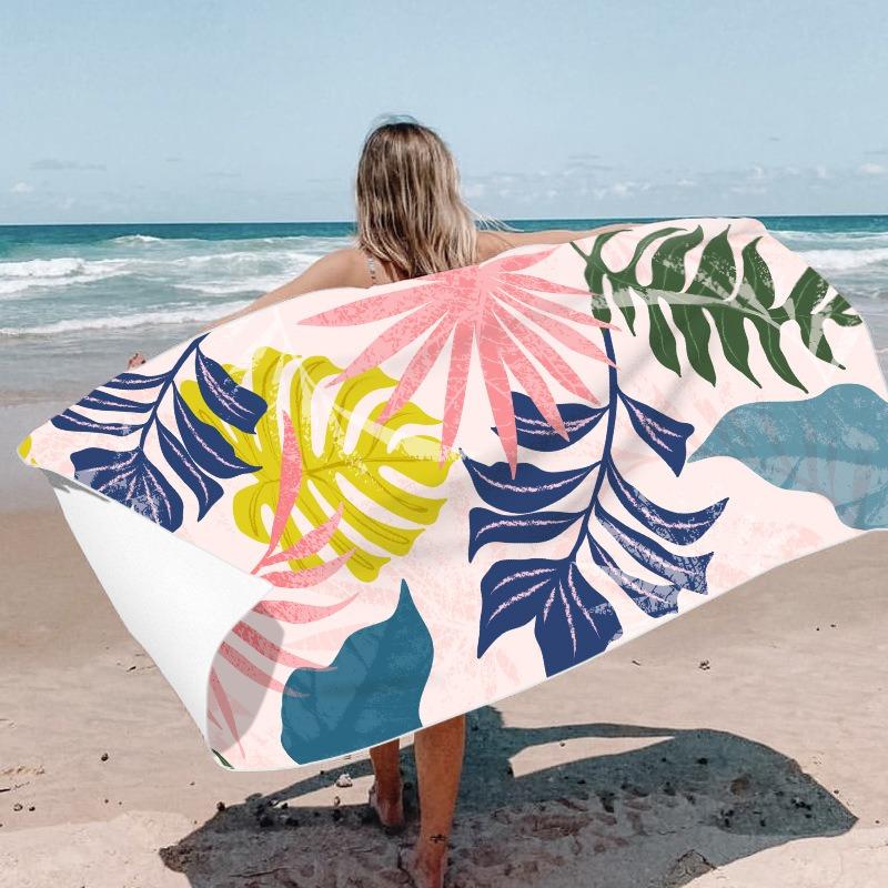 Colorful Ethnic Print Beach Towel Oversized Polyester Travel Bath Towel Quick Dry Outdoor Camping Surf Swim Pool Summer Blanket