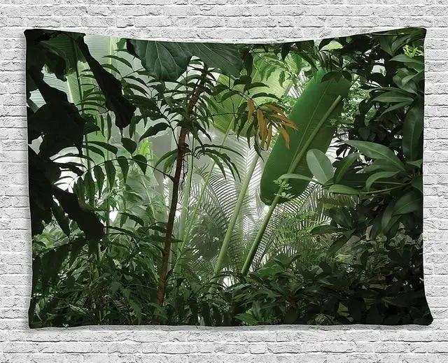 Tropical Monstera Leaf Tapestry  Vibrant Green Art for Living Room Decor Enhance Your Space with Fresh and Natural Vibes
