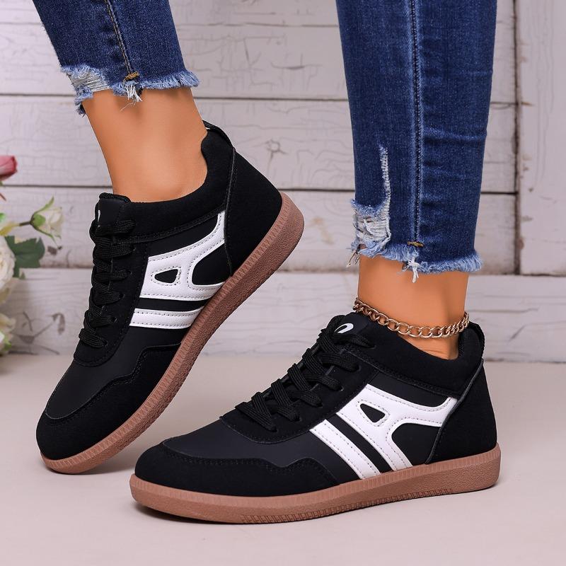 

Новый стиль стильной и универсальной повседневной обуви на шнуровке с плоским верхом 43 чёрный