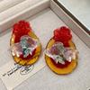 Special Feeling Resin Rose Summer Transparent Goldfish Exaggerated Shape Women's Earrings