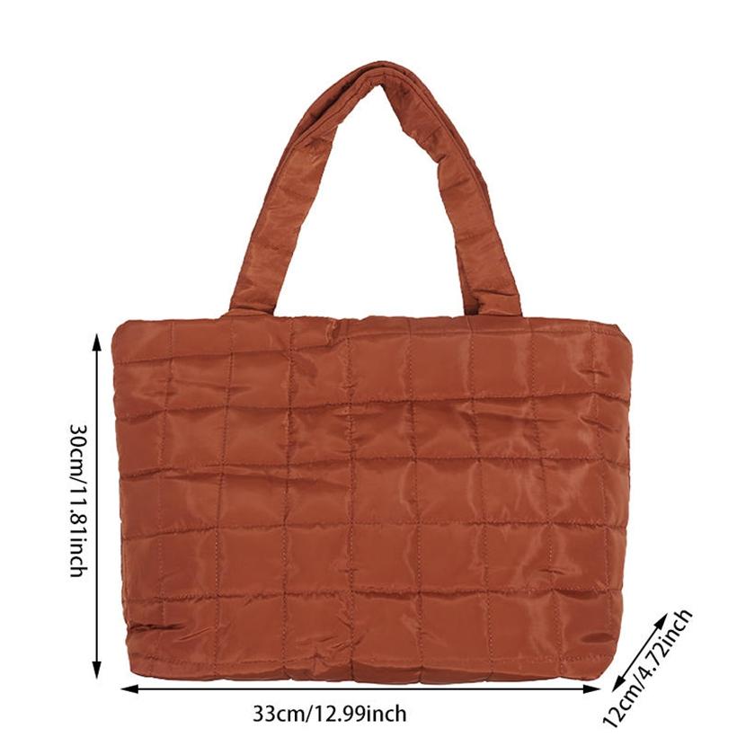 Minimalist Quilted Puffy Tote Bag Large Capacity Crossbody Bag Trendy Padded Shoulder Bag for Women Handbag for Daily Commute