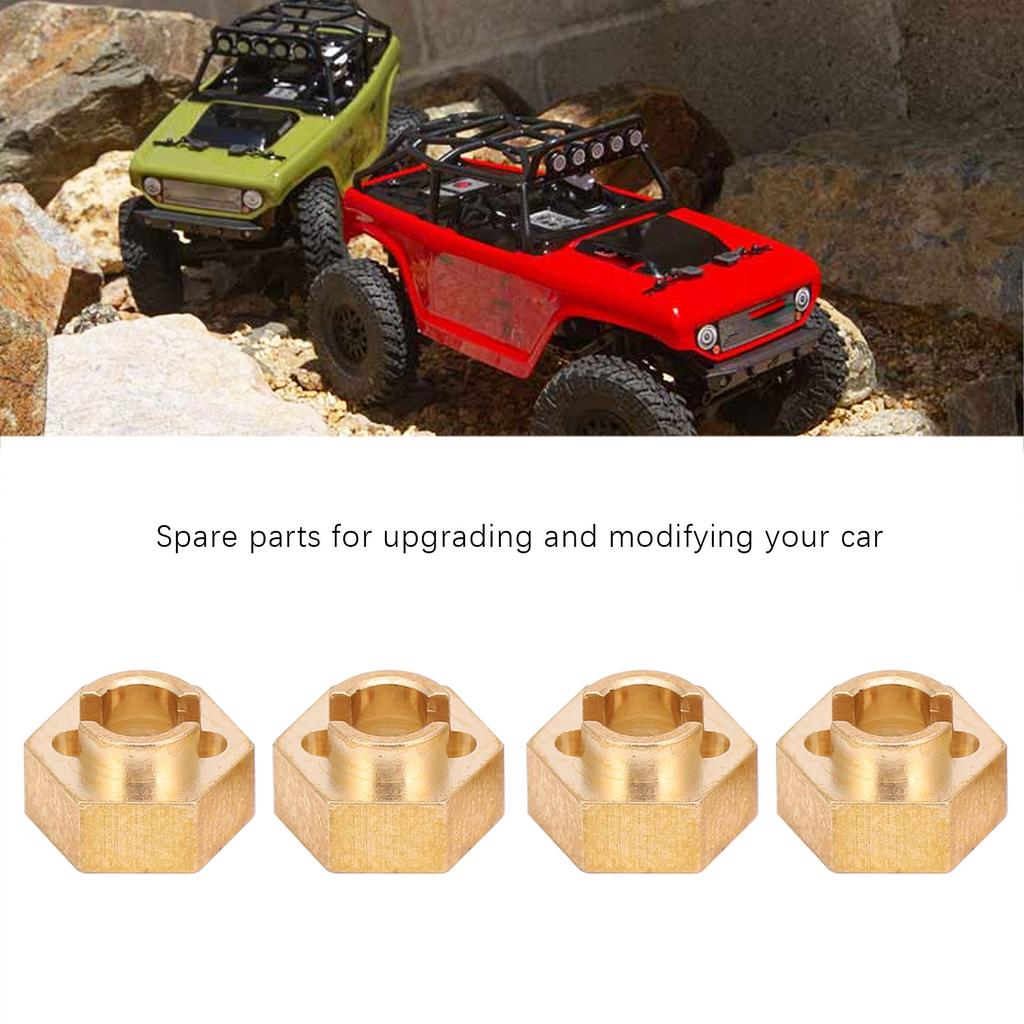 4Pcs 3MM Brass Wheel Hex Adapter Upgrage Parts for Axial SCX24 90081 1/24 RC Car