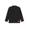 Li-Ning Sports Trend Series Daily Progress Embroidered Crew Neck Loose Long-Sleeve Pullover T-Shirt Men Tops Black AHSS051-2