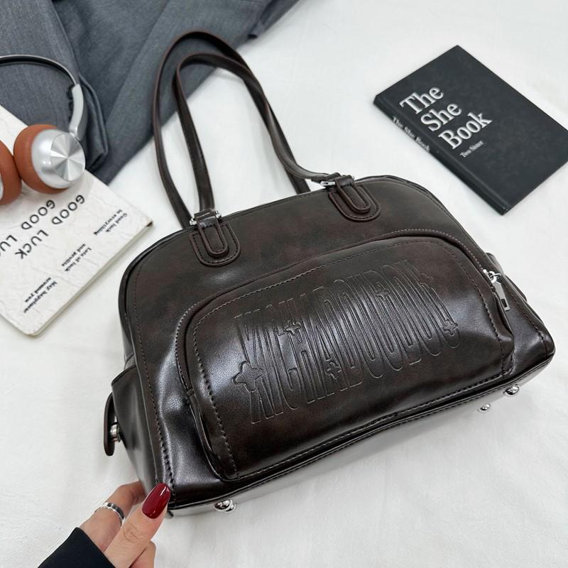 

Женская ретро сумка-боулинг Y2K под мышкой: Вместительная, простая, универсальная наплечная сумка для повседневных поездок.