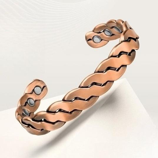 Магнитные браслеты из чистой меди Эффективный браслет из чистой меди для мужчин и женщин Регулируемые браслеты-манжеты Подарки на день рождения Рождество