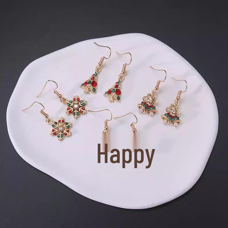 Snowflake Tree Earrings for Women - Festive European and American Design, Perfect for Autumn and Winter