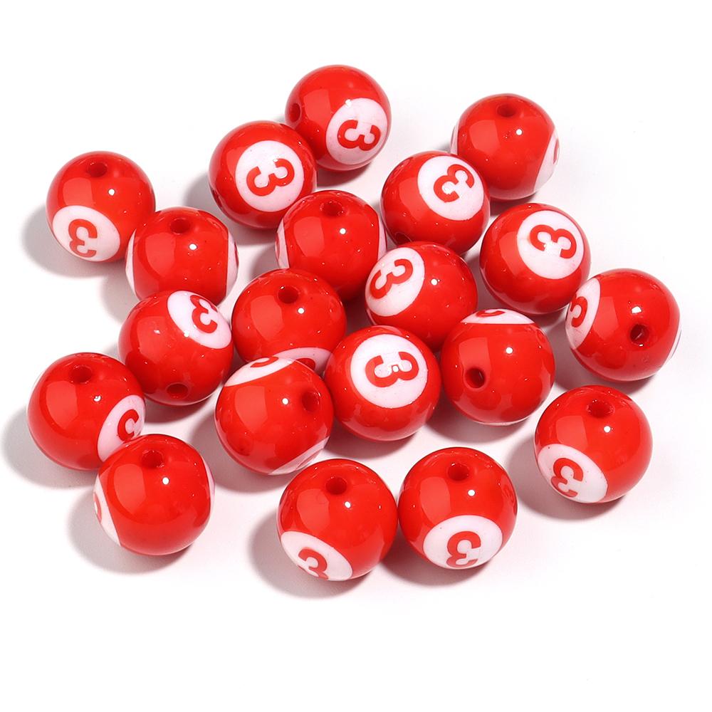10/50Pcs Colorful Billiards Shape Round Beads Loose Spacer Acrylic Beads For DIY Bracelet Keychain Jewelry Making Accessories