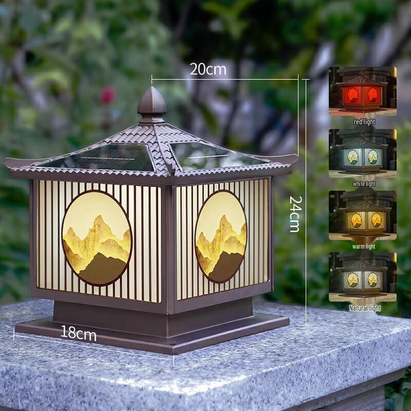 Solar Outdoor Pillar Post Light 20cm