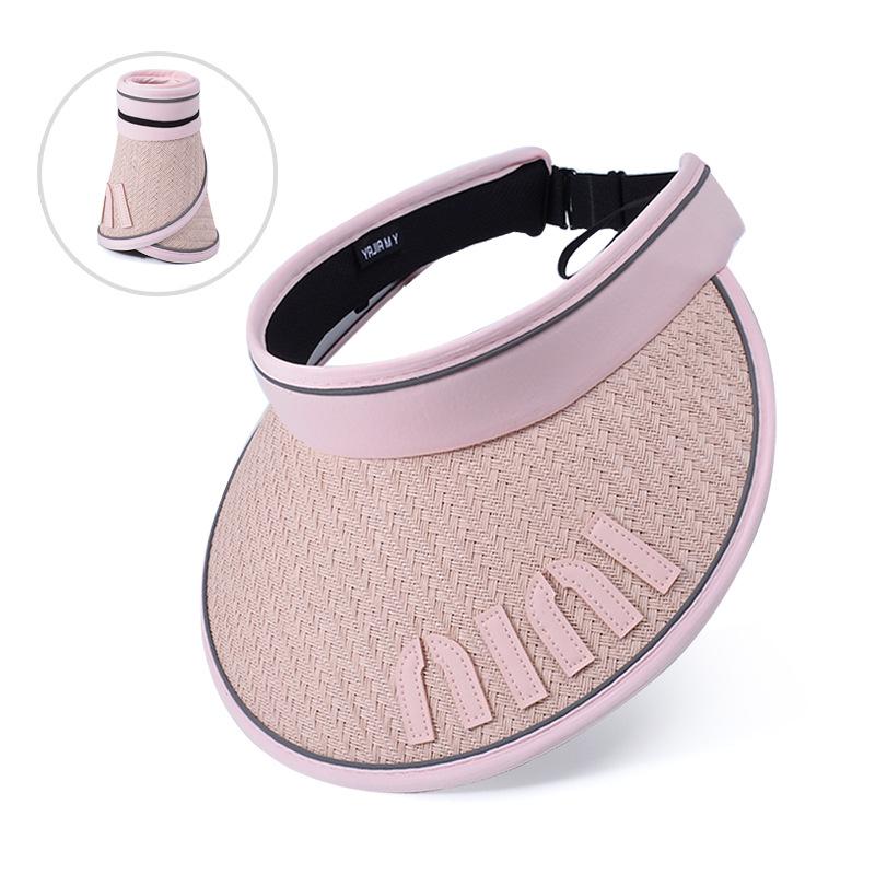 8463 Summer Outdoor Sunscreen Hat Children's Foldable Versatile Sunshade Empty Top Hat Straw Pattern Big Eaves Sun Hat Tide