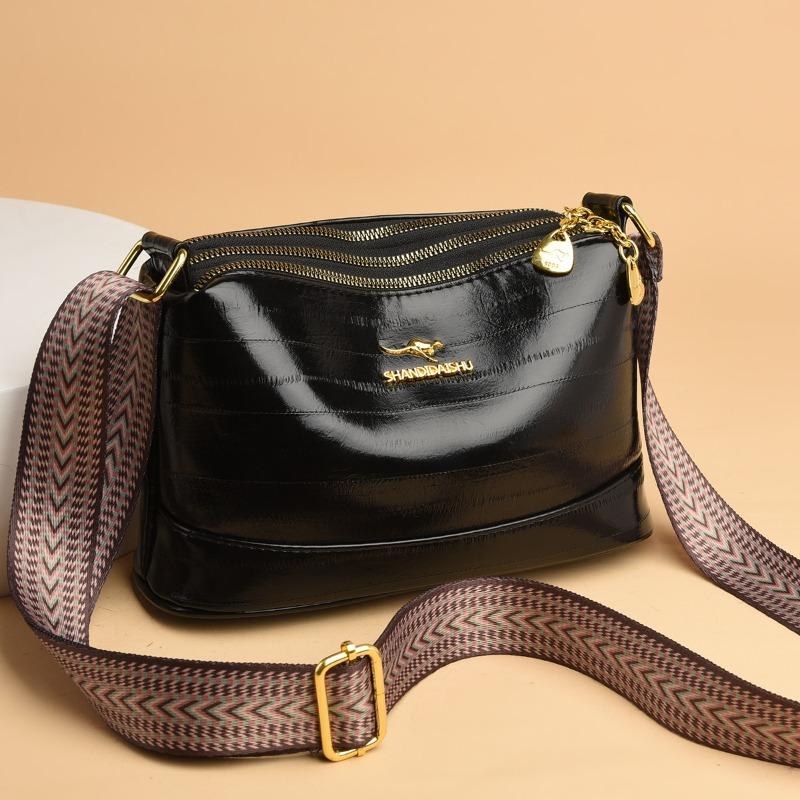 Women's fashion large-capacity multi-compartment shoulder messenger bag, light mobile phone change bag, adjustable shoulder strap