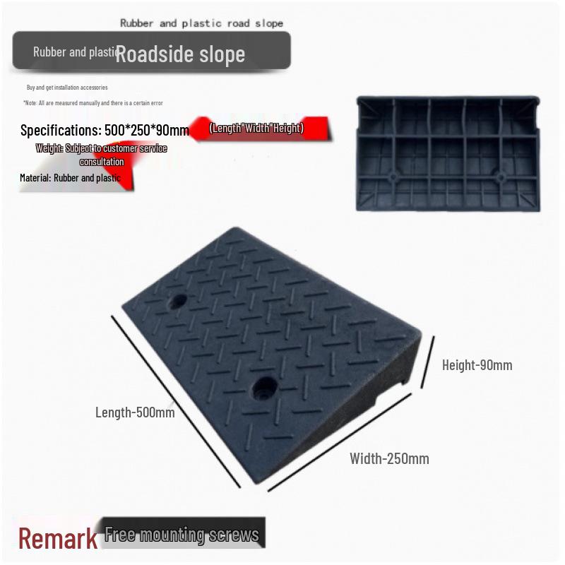 Rubber Curb & Threshold Ramp Mat for Home and Car 