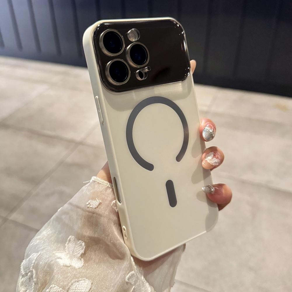 Large Window Crystal Camera Lens Case For For Iphone 17 Air 16 15 14 13 12 17 Pro Max Wireless Charge for Magsafe Candy Color Cover