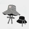 Women's Summer Korean Style Reversible Plaid Fisherman Hat Student Versatile Wide Brim UV Protection Sun Hat Fashionable Headwear Daily Outings School
