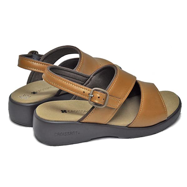 Croissant Leather Sandals CR4598 Camel LL Women's (205)