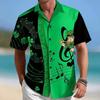 TEMU Y1 Men's Short Sleeve Cardigan Lapel Hawaiian Shirt Four Leaf Clover 1D Digital Printed Shirt