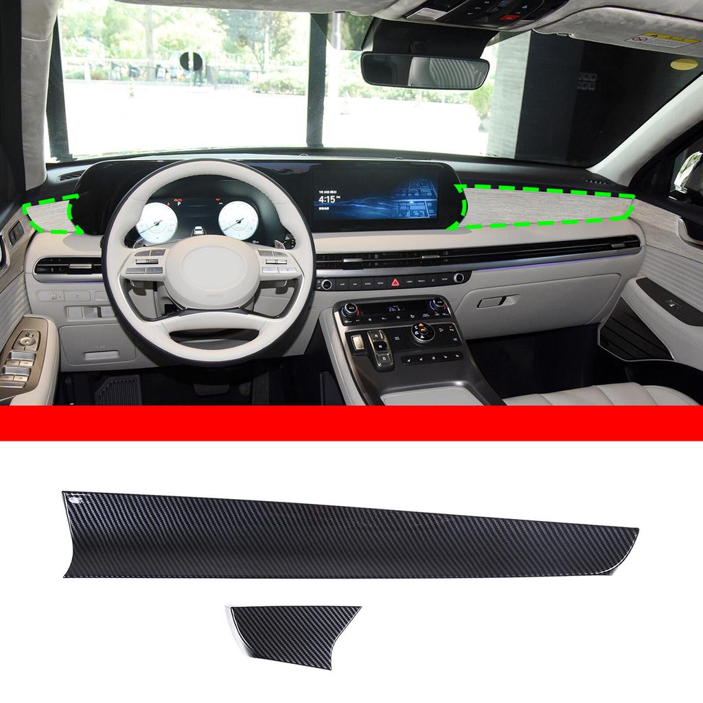 ABS Carbon fiber inner control dashboard Cover trims for Hyundai Palisade 20-24