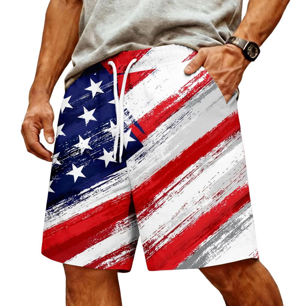 Men's Casual Trendy Colorful Printed Shorts - Men's Drawstring Sports Breathable Shorts