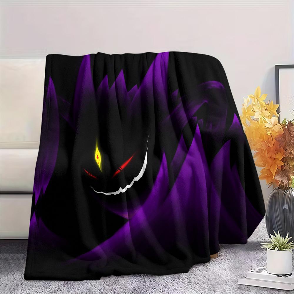 Gengar  Print Flannel Blanket, High Quality Comfortable for All Seasons, Home Decor, Warmth and Comfort