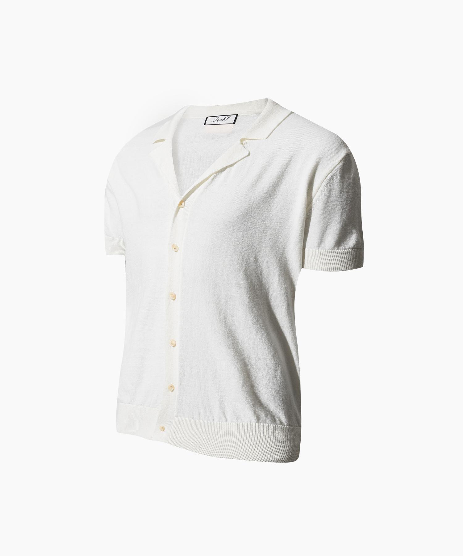 Reve Eld Open Collar Knit Shirt Ivory 1