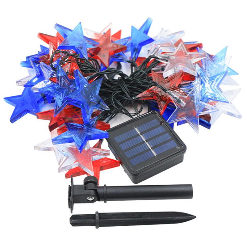 

6.5m 30-LED Star Design String Light 8 Modes Solar Outdoor Garden Yard Decorative Lamp A