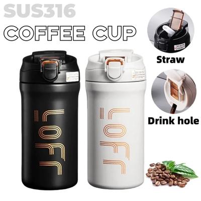 600ml/21OZ Thermobecher für Kaffee mit Strohhalm Doppelwandig isoliert Sublimations-Tumbler Auslaufsichere Wasserthermoskanne Tragbarer Kaffeebecher