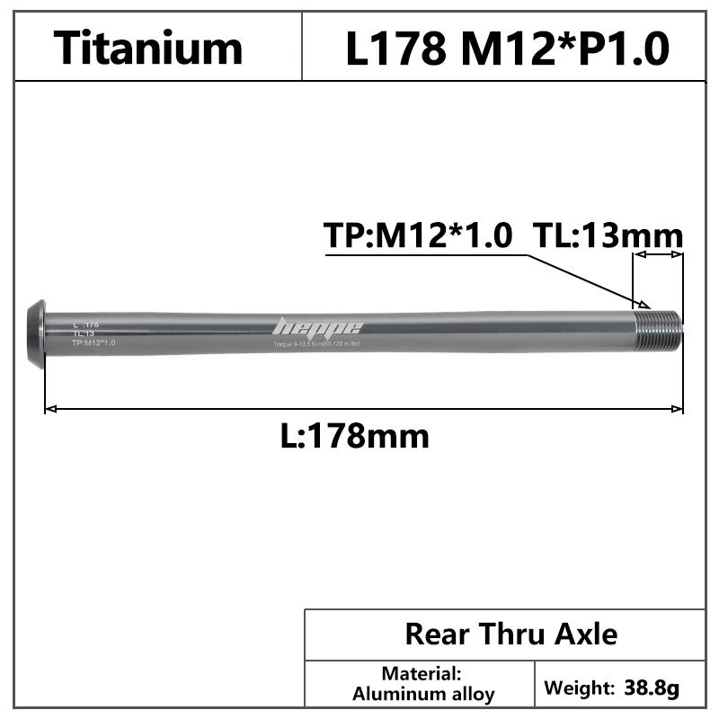 HEPPE MTB Road Bike Titanium Thru Axle Ultra Light Bike Axle 12x142 12x148 Rear Hub Thru Axle Bike Fork 12x100 12x110 Shaft