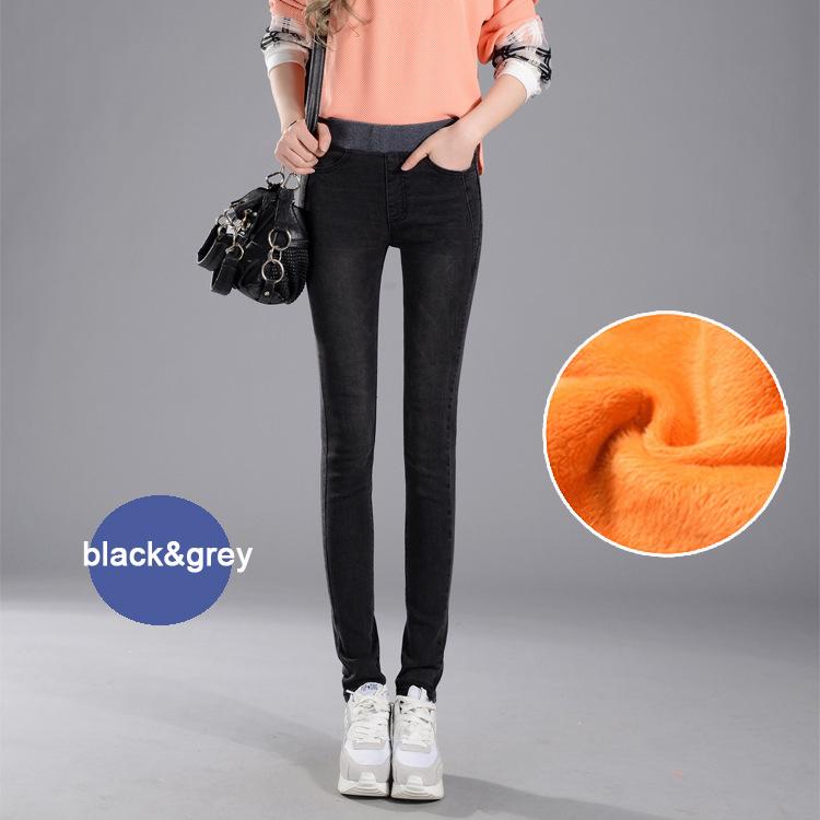 Winter Denim Pants Jeans for Women High Waist Stretch Waist Skinny Jeans Womens High Elastic Plus Size Stretch Jeans