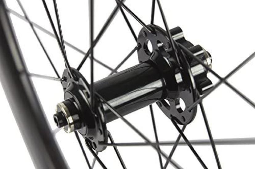 SUPERTEAM Carbon Fiber Road Disc Brake Wheelset 50mm Clincher Wheel 25mm Width Type Front Rear (Six-Bolt, Thru-Axle 12100mm 12142mm)