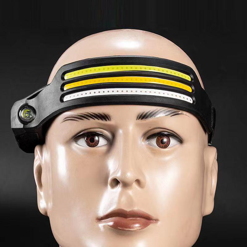 Silicone LED Multifunctional Wave Induction Headlamp with High/Low Beam for Outdoor Fishing