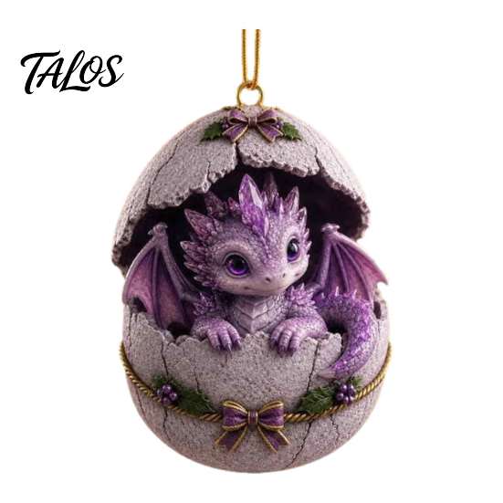 Christmas Tree Hanging Decoration Baby Dragon And Egg Ornament, 2D Flat Acrylic Fantasy Ornament Decoration, Pendant for Xmas Tree, Home Party