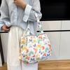 2025 new floral bag bag large capacity rose canvas bag beach bag shopping bag shoulder bag women's bag