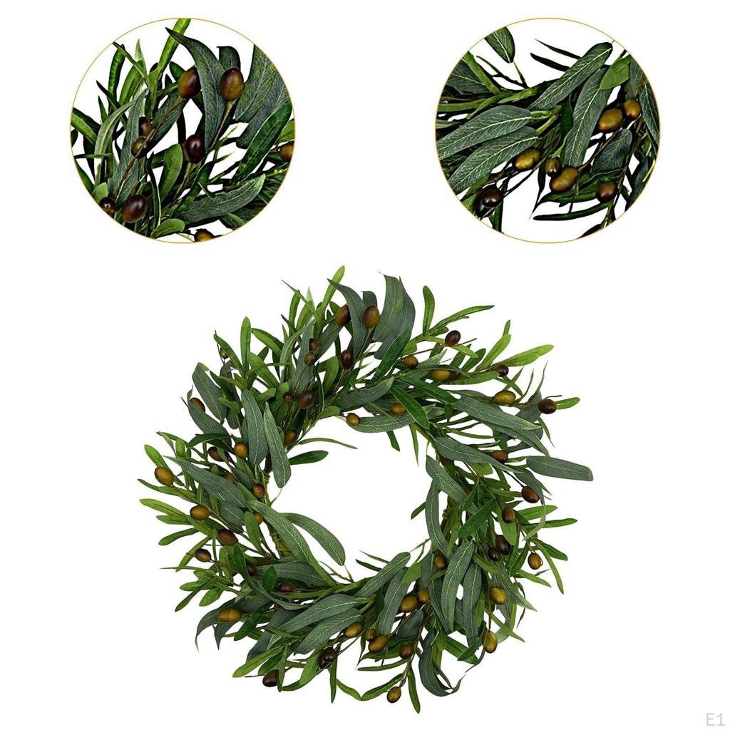 Artificial Olive Wreath Fake Leaf Silk Hanging Greenery Spring Summer for Party Festival All