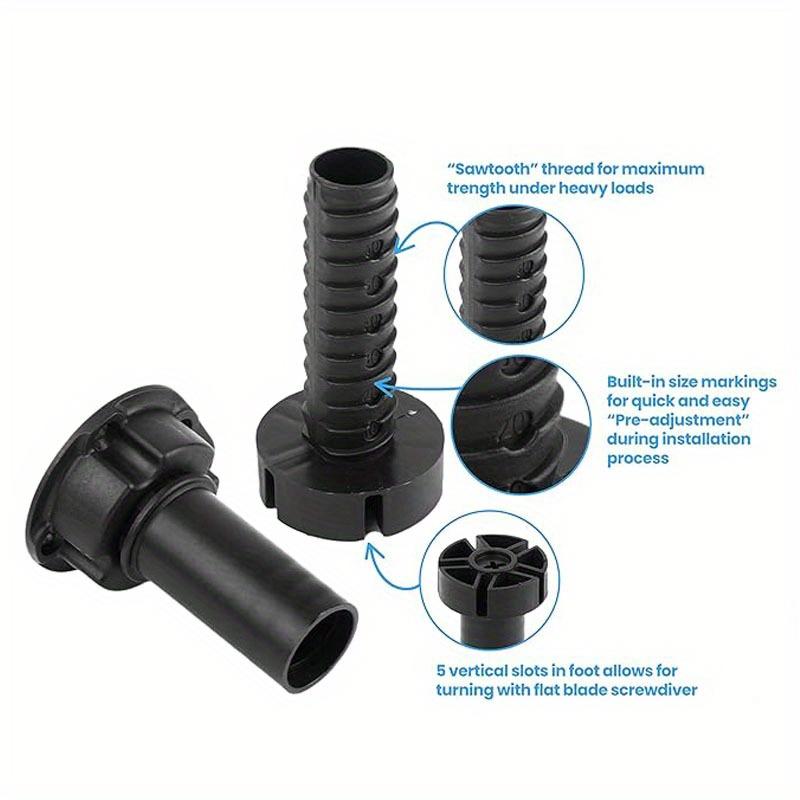 4 st Justerbara Skåpsben Nivåfötter - Premium Kraftiga Skåpsnivåfötter och Köksfotlistkapacitet per Ben