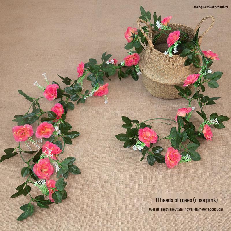 Artificial Rose Flower Vine for Indoor Decoration: Ceiling Hanging & Living Room Decor